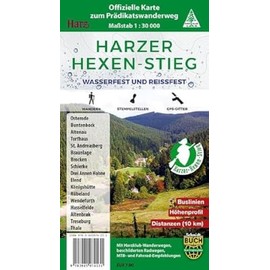 Harzer Hexen-Stieg: Offizielle Karte zum Prädikatswanderweg - wasserfest und reißfest