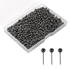 Tinoaly 800pcs Map Pins, Round Head Map Push Pins Small Thumb Tacks for Cork Board Decorative Pushpins for Bulletin Photo Picture DIY Craft Home Office (Black Gold)