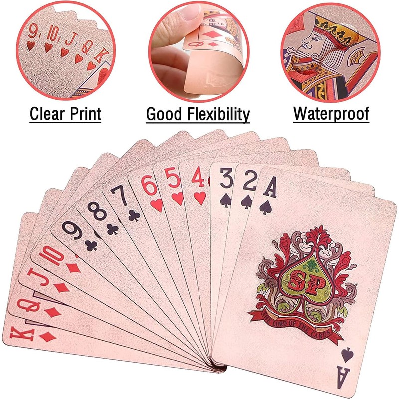 Mr. Gadget's Solutions Rose Gold Pound Playing Cards Poker Game