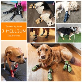 BEAUTYZOO Dog Socks for Hot/Cold Pavement to Prevent Licking Paws,Anti Slip Grippy Dog Boots&Paw Protectors for Hardwood Floors,Traction Control Shoes Booties for Puppy Small Medium Large Senior Dogs