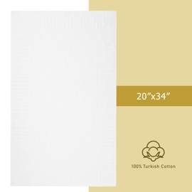 GT Globaltex Fine Linens 100% Turkish Cotton Luxurious Lux Piano Bath Mat with 600 GSM Flap OekoTex Quick-Drying Certified Cotton, Adults (20"x34") Spa-Hotel White Collection