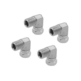 BEITERSTOE (4-PACK) 1501-06-06 Hydraulic Hose Adapter Fitting 3/8"-18NPTF Male×3/8"-18NPSM Female Swivel 90°Pipe Joints Elbow Carbon Steel