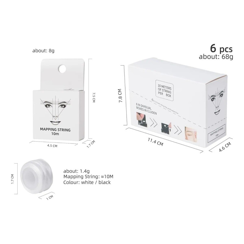 6pz Hilo Entintado Atomus Para Diseño De Cejas Microblading