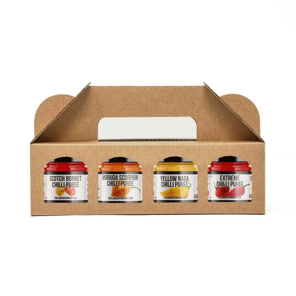 The World's Hottest Chilli Challenge Gift Set | 2020 Edition | Extremely Hot Chilli Set | 4X 41ml Concentrated World's Hottest Chilli Purees