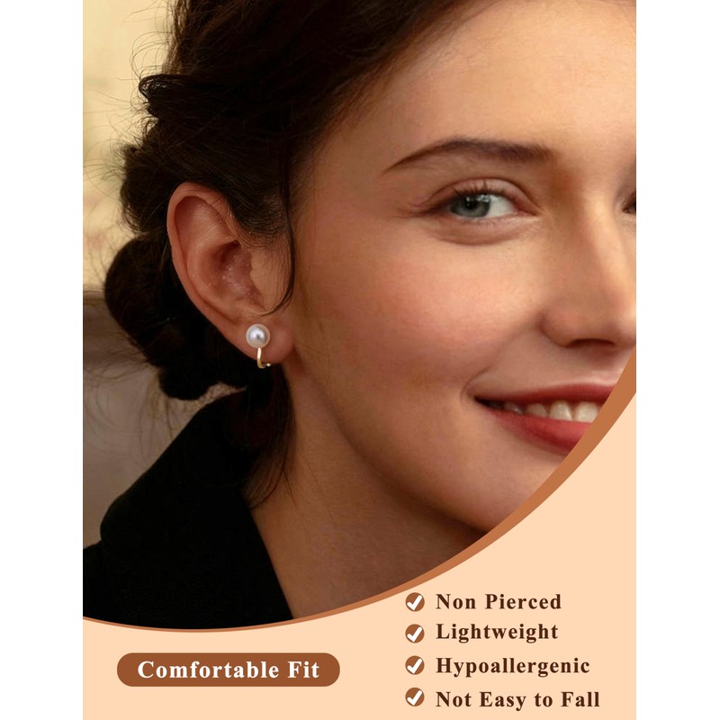 Florideco 10 PCS Clip on Earrings for Women 14K Gold