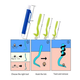 LYUANWEI Tick Removal Pen Tick remover pliers Tick removal tool with Storage Box Tick Fleas Hook for Human Pets