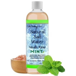 Natural Pink Himalayan Saltwater Mouth Rinse | Organic Mint Flavor I Fluoride Free Freshens Breath | Alcohol & Cruelty Free | Teeth Cleaner Mouthwash & Rinse for Healthy Gums | Non GMO-16 FL Oz