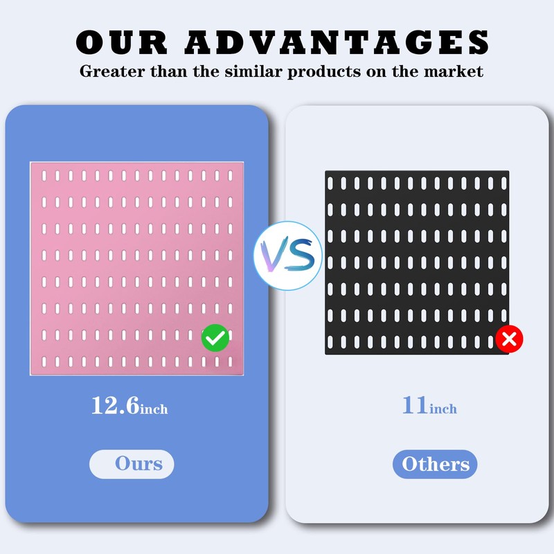 MULSAME Pegboard Combination Kit, 25.2" x 25.2" Wall Mounted Storage