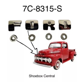 Carpenter 1948 1949 1950 1951 1952 Ford Pickup Truck Chrome Hood Letter Kit