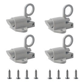 STFRBTH 4PCS Self-Closing Door Latches, Aluminum Alloy Spring Barrel Lock with Mounting Screws for Window, Gate, Cabinet Security (White)