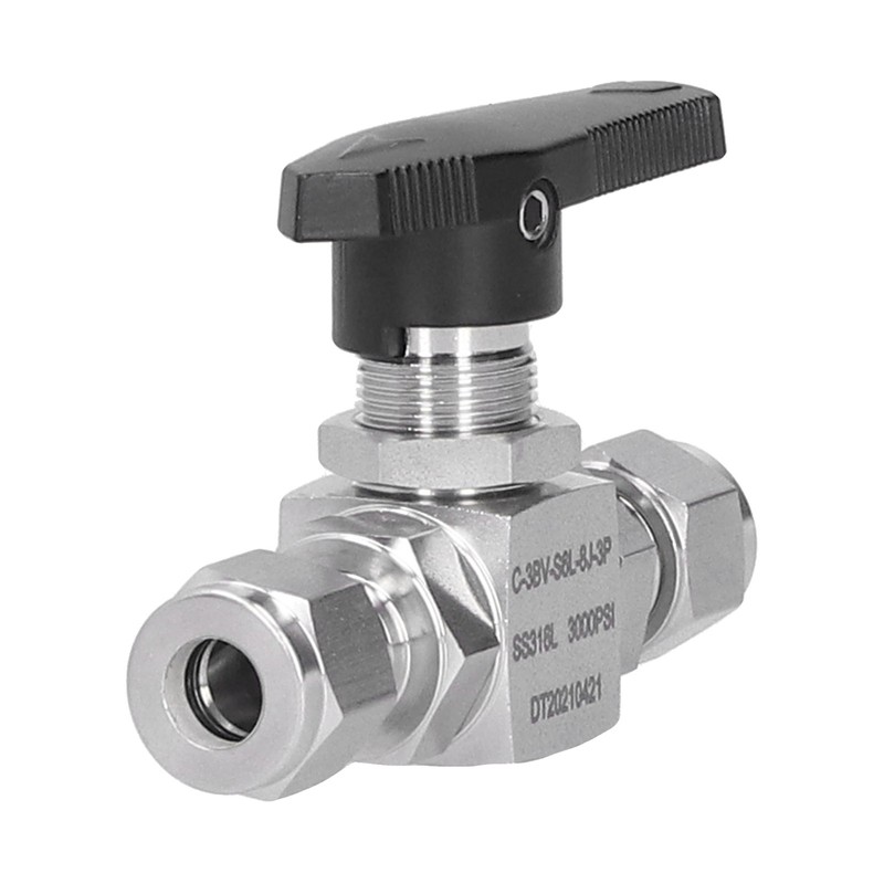 Ball Valve Stainless Steel 3Piece Type StraightThrough Ferrule Equipment SS316L