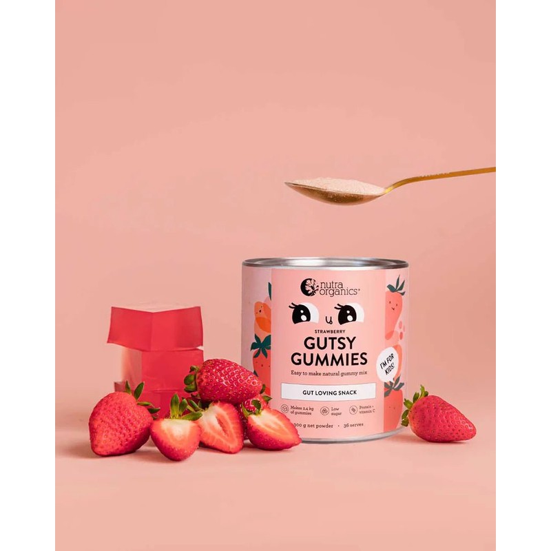 Nutra Organics Gutsy Gummies, Strawberry / 150g