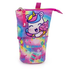 Julian Ross 2 in 1 Telescopic Pencil Case Kids Pencil Case School Pen Holder for Boys Girls 18 x 13 x 6 cm, Unicorn Ice Cream, Pencil case