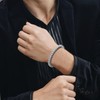SanThree Solid Pure Titanium Link Bracelets for Men 7mm Welded