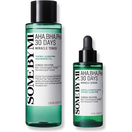 SOME BY MI AHA BHA PHA 30 Days Miracle Toner + AHA BHA PHA 30 Days Miracle Serum - 5.07Oz+1.69Oz - Made from Tea tree Water for Sensitive Skin - Skin Wastes, Sebum and Oiliness Care - Korean Skin Care