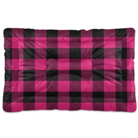 xigua Purple Buffalo Plaid Pet Bed, Soft Anti-Slip Dog Cat Bed Pet Mattress for Small Medium Large Dogs and Cats, 36 x 24 Inch