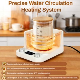 Sourdough Starter Warmer-Constant Temperature Water Bath Sourdough Warmer-1°F Precise Thermostat (70-104°F)-198H Memory Timer Smart Yeast Feeding Heater-Fits Jars Up to 40oz