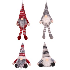 Acronde - Colgante de gnomo de Navidad (4 unidades), diseño de árbol de Navidad