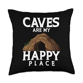 Caves Diver Explorer Research Caver Sports Gift Place Happy Spelunking Diving Speleology Caving Throw Pillow, 18x18, Multicolor