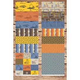 10 Fat Quarters - Assorted Vintage Caterpillar Equipment Fat Quarter Bundle Single Bundle