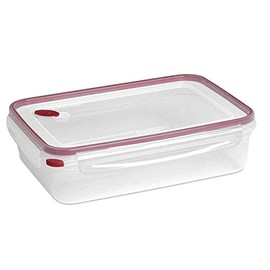 Sterilite Ultra-Seal Rectángulo de 16 Tazas, Recipiente Hermético para Almacenamiento de Alimentos, Tapa con Pestillo, Apto para Microondas y Lavavajillas, Transparente con Junta Azul, Paquete de 1