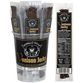 Buffalo Bills Individually Wrapped Venison Jerky 7" Strips (25 venison jerky strips per tub)