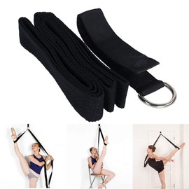 KimDaro Leg Stretcher, Door Flexibility & Stretching Leg Strap - Great for Ballet Cheer Dance Gymnastics or Any Sport Leg Stretcher Door Flexibility Trainer Premium Stretching Equipment (Black)