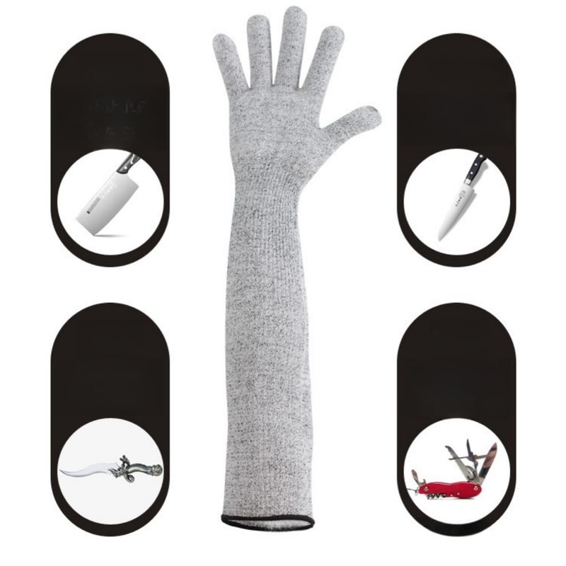 Lengthening HPPE5 Anti-Cut Gloves Sleeve 50 cm, Anti-Scratch Fingers and