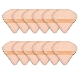 ZXUY Powder Puff Makeup Sponge for Loose Powder & Cosmetic Foundation Washable Reusable Loose Powder Cosmetic Foundation Sponge Wet Dry Makeup Tool (khaki+12Pcs)