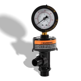 DearChan 98209800 High Flow Manual Relief Valve/Air Relief Manual Valve Assembly with Pressure Gauge, Replacement for Pool and Spa Filter (1 PACK-98209800)