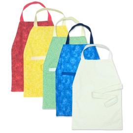 Maitri Learning Montessori Preschool Apron: Cloth All Cotton Hook Loop Waist (Cerulean Blue)