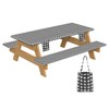 GLMFAN Picnic Table Cover with Bench Covers, Camping Essentials Waterproof