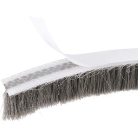 MACHSWON Brush Weather Stripping, 5M / 16.4Ft, Card-Slot Seal Strip Pile Weatherstrip Door Sweep Brush for Door Window Wardrobe (7 x 8mm, Grey)