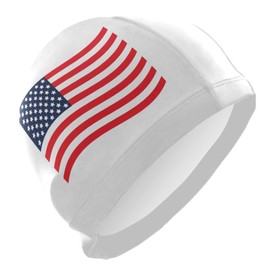 Dallonan Swimming Cap Unisex Adult Swim Cap USA Flag Icon Polyester