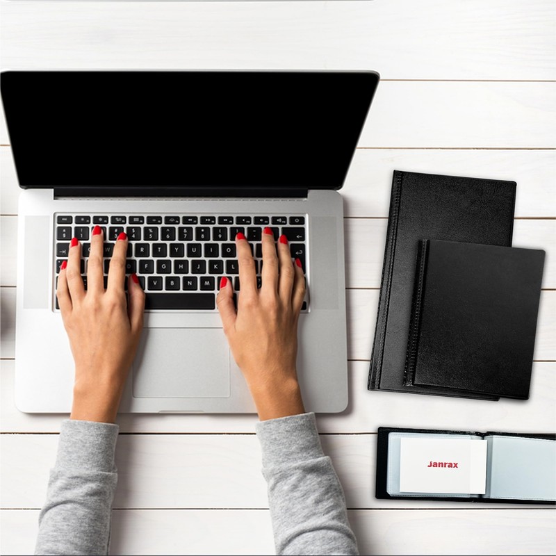 Janrax 20 Pocket Black Name Business Card Holder