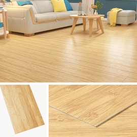 Livelynine 36-Planks 6x36 Vinyl Flooring Peel and Stick Floor Tile Wood Planks Bathroom Floor Tiles Waterproof Self Adhesive Laminate Wood Flooring Bamboo Floor Stickers Luxury Vinyl Plank Flooring