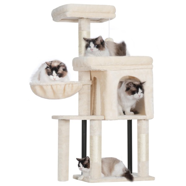 Hey-brother Cat Tree Tower, Scratching Posts with Cozy Condo, Padded