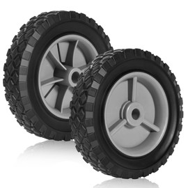 ZHIYUE TIRE 6 inch Heavy-Duty Rubber Wheels 2-Pack w/1/2 Bore, 1-1/2 Wide, 100LB Capacity - Fits Oregon 72-106, Craftsman, MTD, Radio Flyer, BBQ Carts（Gray）