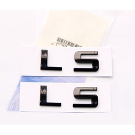 Yoaoo 2Pack OEM Black Ls Letter Nameplate Emblem Badge Compatible with Silverado Tahoe Sierra Suburban Glossy