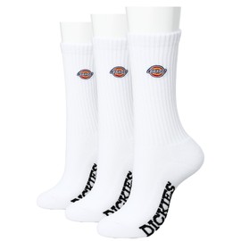 Dickies 16416500 Women's Crew Length, Below Knee Length, Bottom Pile Socks, white