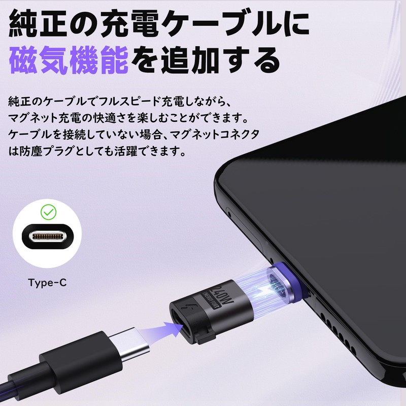 SIKAI CASE Magnetic USB C Converter Adapter, I-Shaped [2024 Launch,