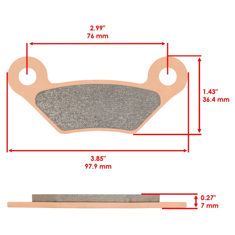 Caltric Front & Rear Brake Pads for John Deere M-Gator