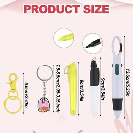 Assorted Color Nurse Badge Reel Pen Set, 1/2/6 Sets Including Mini Highlighter & Permanent Marker & Retractable Ballpoint & Keychain & Badge Reel, Nursing Students Gifts for Nurse:_Purple+Blue (2 Sets)_one-size