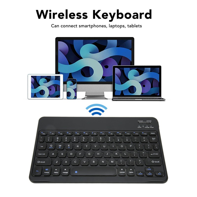10in Wireless Bluetooth Keyboard Ultra Thin Stable Connection Quiet Waterproof