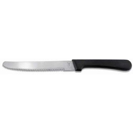 New Star Foodservice 58994 Stainless Steel Steak Knife, 4.5-Inch Rounded Serrated Blade with Plastic Handle, Set of 12