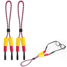 Dhoptical 2 Pack Eyeglasses Floating Strap Sunglass Retainer for Swimming, Snorkeling & Rafting - Bright Colors, Large Holes Fits 5mm+ Temple (Pink (2 Park))