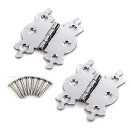 Butterfly Butt Hinge 50mm/2" Polished Chrome Antique Butterfly Design Fancy Cabinet Door Hinge with Matching Screw Decorative Hinges Door Furniture 1 Pairs (2 Pieces).