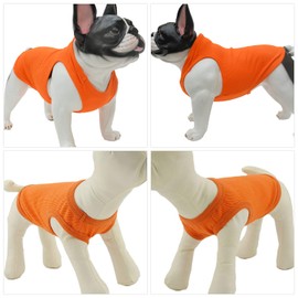 Lovelonglong 2019 Summer Pet Clothing, Dog Clothes Blank T-Shirts Ribbed Tanks Top Thread Vests for Large Medium Small Dogs 100% Cotton Orange L-L