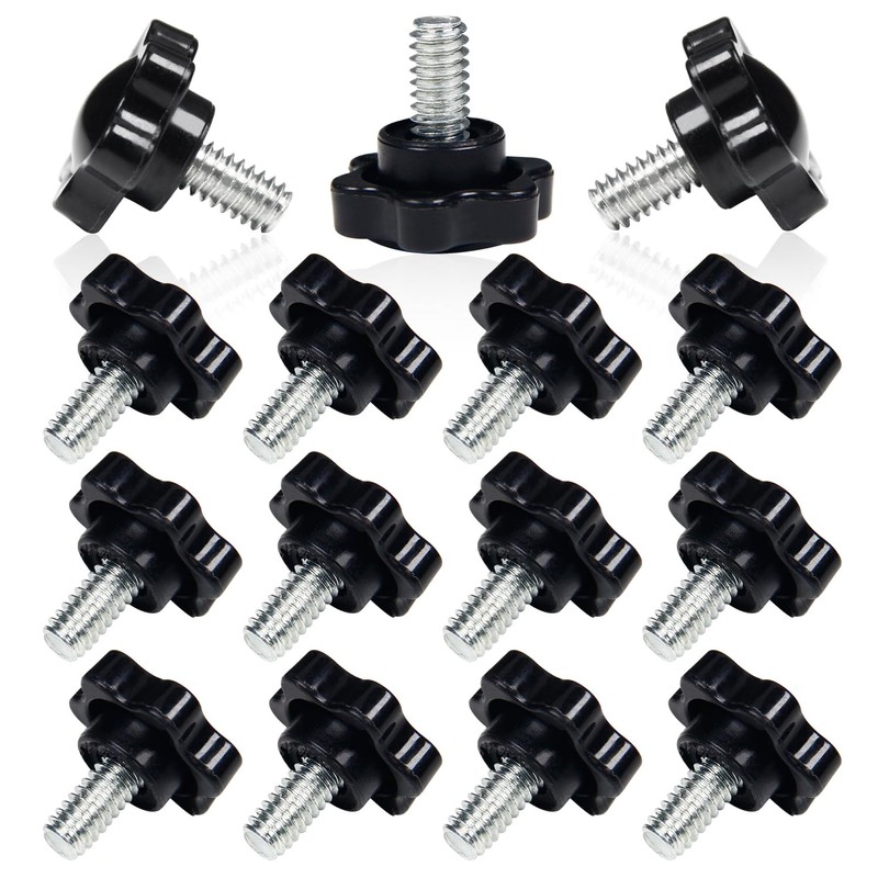 MroMax - 15 tuercas de pulgar moleteadas roscadas de 1/4