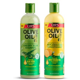 ORS Olive Oil Creamy Aloe Shampoo & Replenishing Conditioner with Orange & Aloe Vera (2 Piece Set)